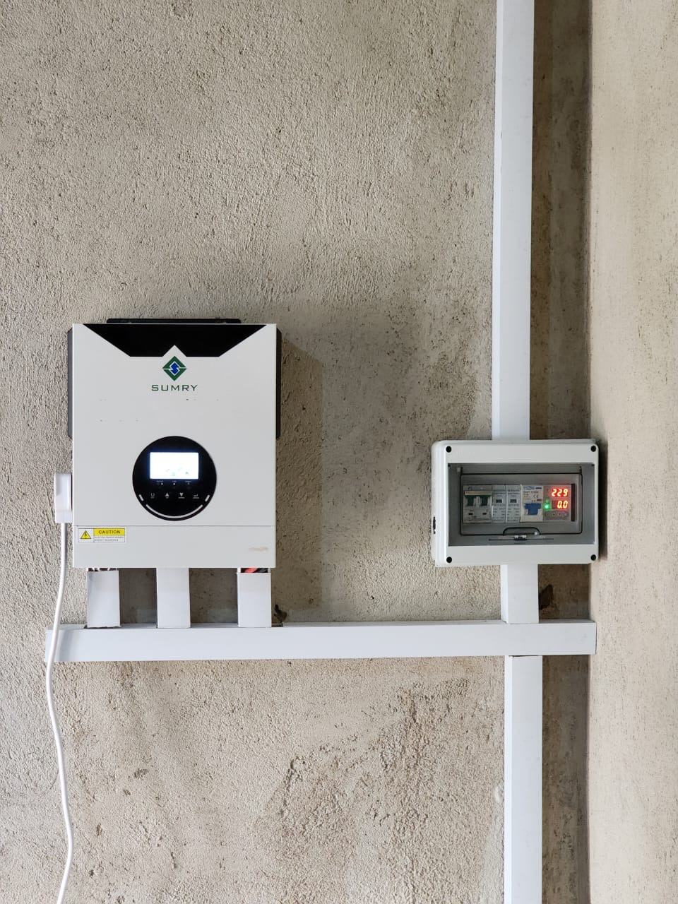 Wall-mounted inverter setup