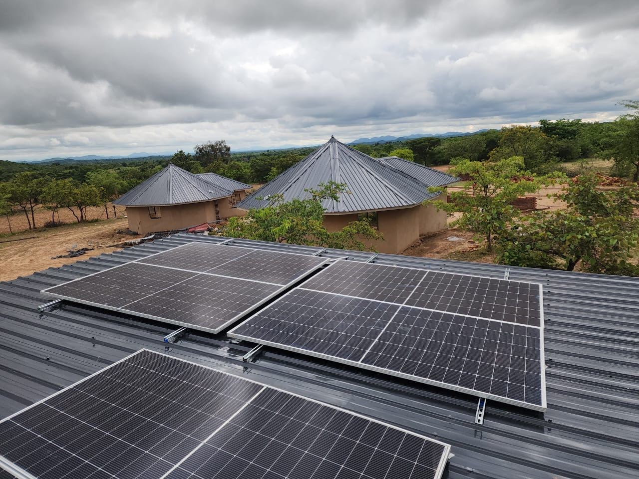 Rooftop solar array on a residential home